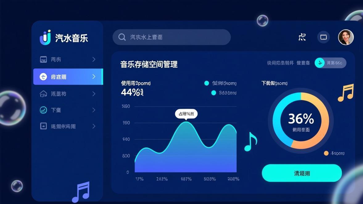 汽水音乐下载音质设置和存储空间管理界面