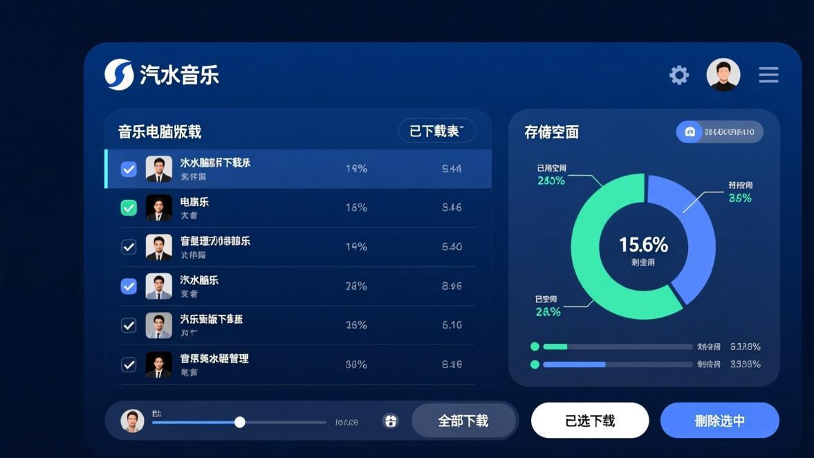 汽水音乐电脑版设置界面和桌面歌词显示效果
