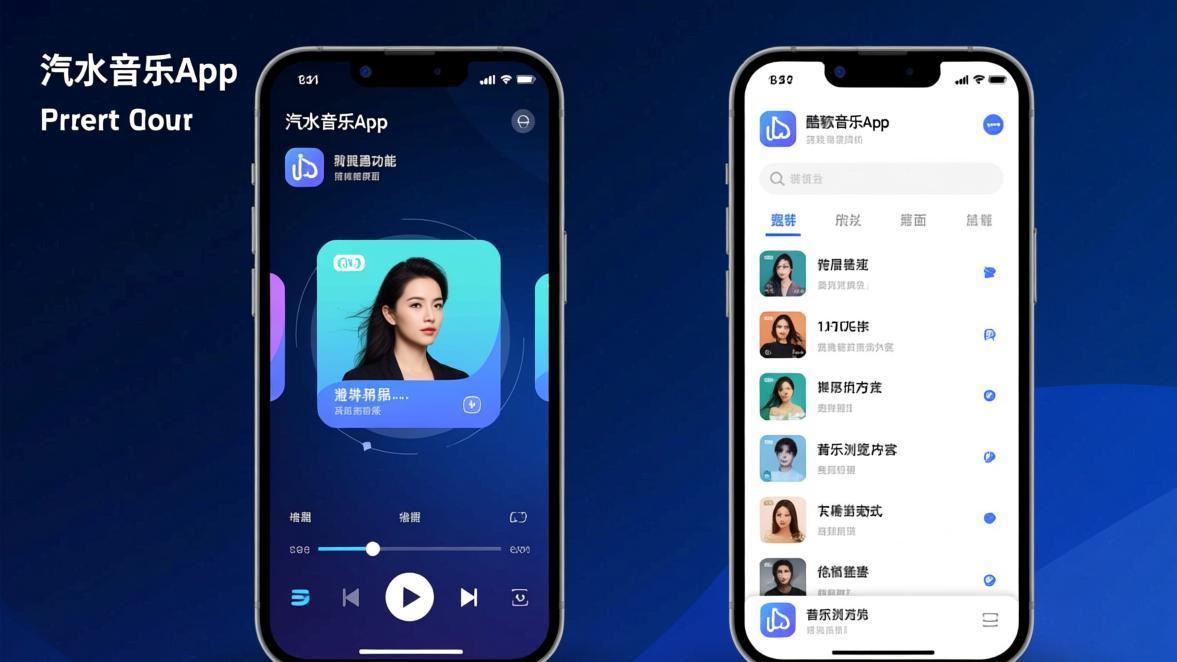汽水音乐和酷狗音乐App界面并排对比