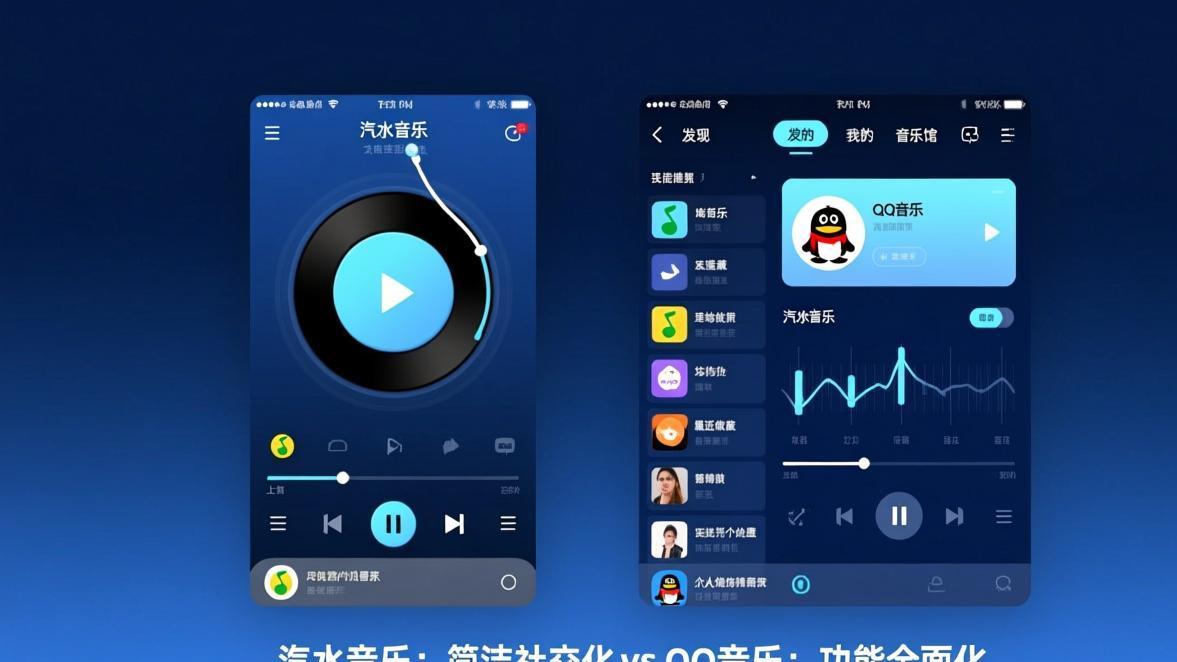 汽水音乐和QQ音乐App图标并排对比
